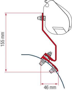 FIAMMA adapter for F35, VW Caddy Maxi Lift Tag, dyp sort