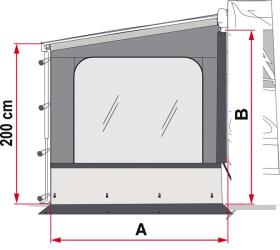 Fiamma Side W Pro F80L XL - for forlengelse til 275cm installasjonshøyde 245-280cm