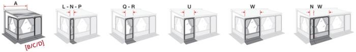 Frontforlengelsessett for sidedeler av Fiamma ZIP 50 cm / Privacy Room markise