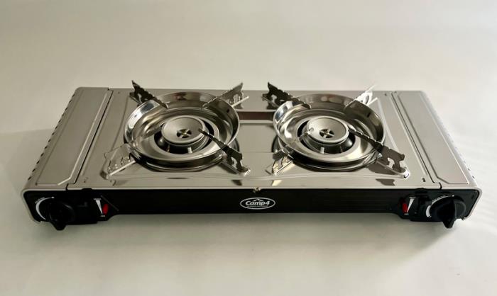 Camp 4 Gasspatronkomfyr GOURMET 2-brenner med tenningssikring