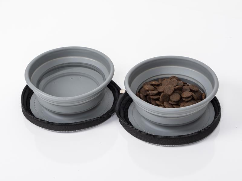 Hundeskål LUCY med 2 sammenleggbare silikonskåler